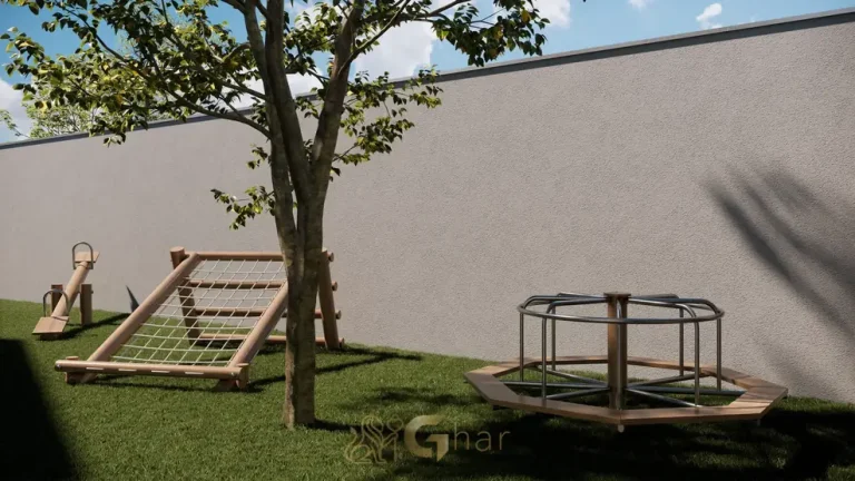 Playground infantil em condomínio residencial no bairro de Pirituba, na Zona Oeste de São Paulo
