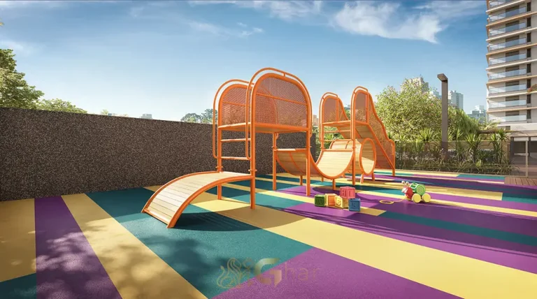 Playground em condomínio residencial no bairro do Brooklin, na Zona Sul de São Paulo