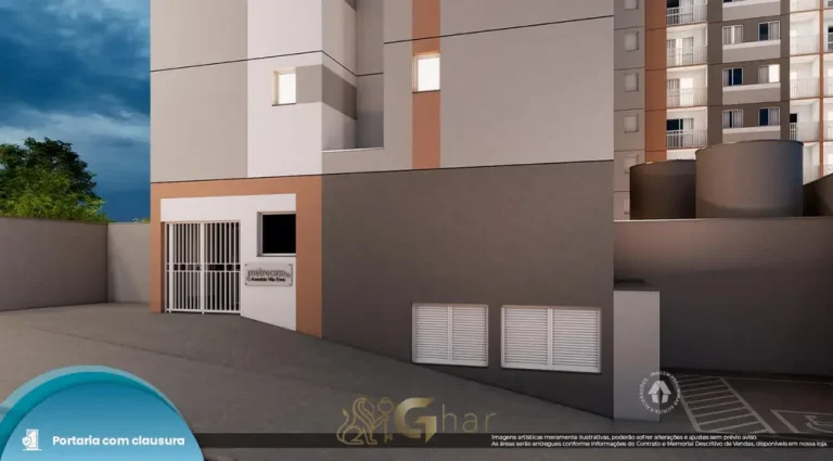 Portaria com clausura e acesso do condomínio Metrocasa Avenida Vila Ema no bairro da Vila Ema, São Paulo