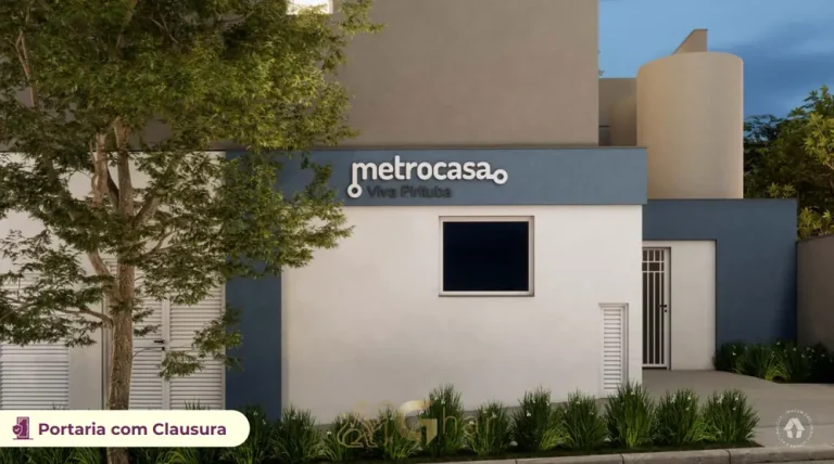 Portaria de acesso com clausura em condomínio residencial no bairro de Pirituba, na Zona Oeste de São Paulo