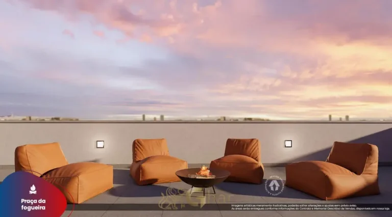Praça da fogueira no rooftop em apartamentos no bairro da Penha, São Paulo