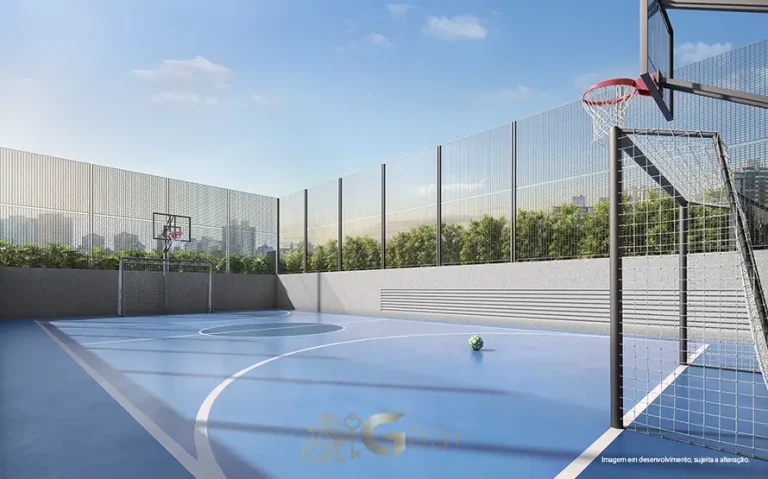Quadra recreativa para jogos em condomínio residencial no bairro da Vila Madalena, na Zona Oeste de São Paulo