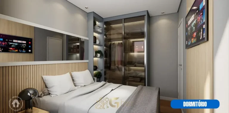 Quarto do apartamento decorado em apartamentos no bairro de Ermelino Matarazzo, São Paulo