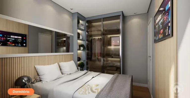 Quarto do apartamento decorado em condomínio residencial no bairro do Ipiranga, na Zona Sul de São Paulo