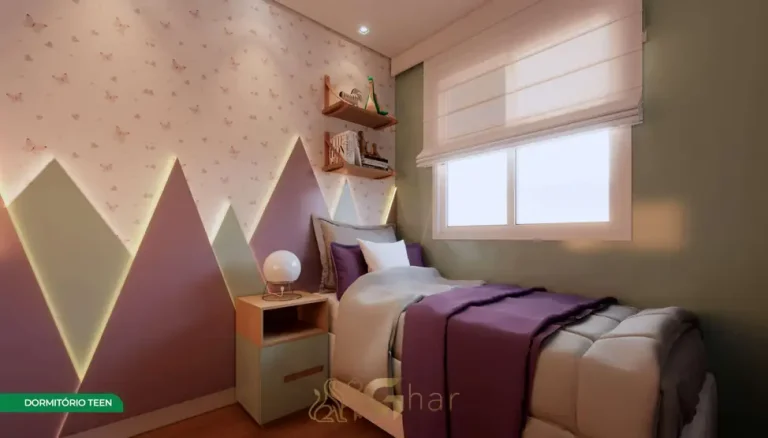 Quarto do apartamento decorado em condomínio residencial no bairro da Vila Prudente, na Zona Leste de São Paulo