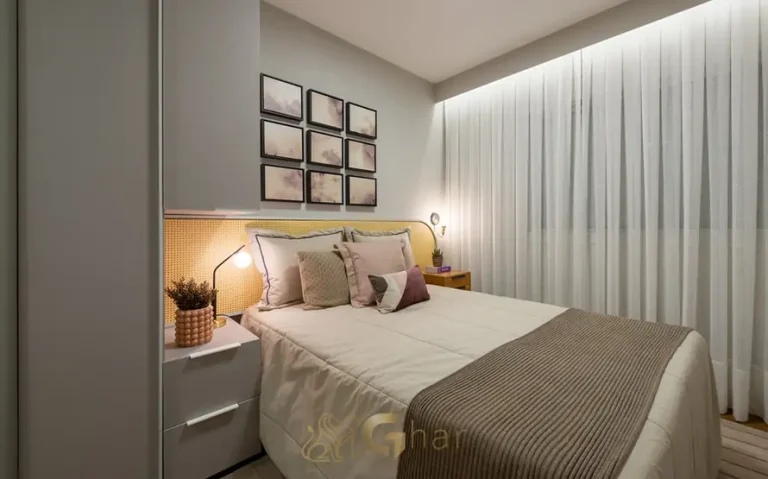 Dormitório do apartamento decorado de 2 dormitórios em apartamentos no bairro do Ipiranga, São Paulo