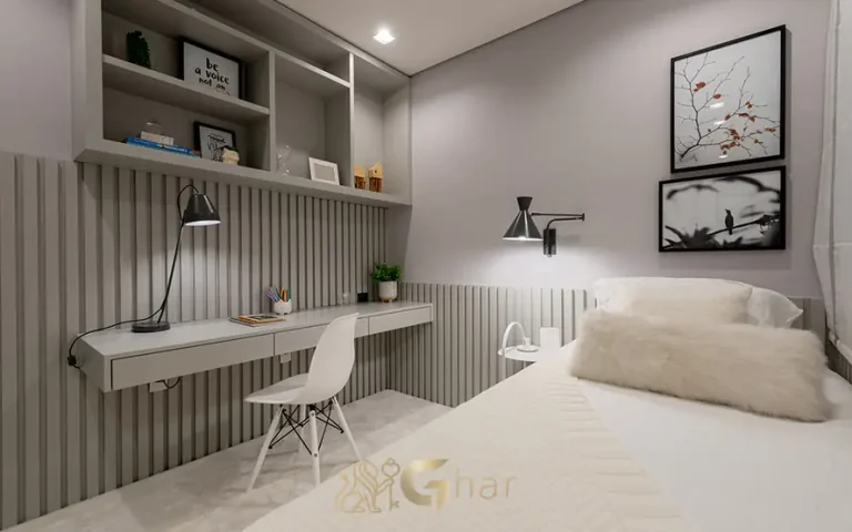 Quarto do apartamento decorado de 129 m² em condomínio residencial no bairro do Morumbi, na Zona Sul de São Paulo