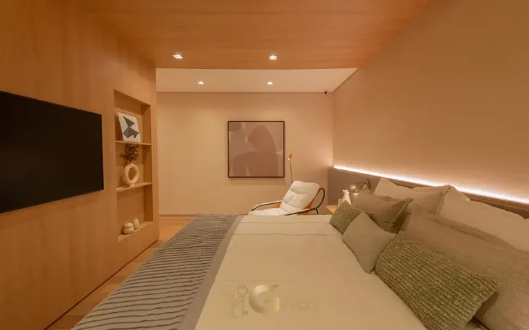 Quarto do apartamento decorado em apartamentos no bairro do Brooklin, São Paulo