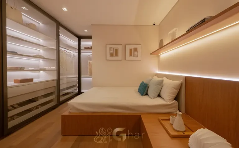 Outro quarto do apartamento decorado em condomínio residencial no bairro do Brooklin, na Zona Sul de São Paulo