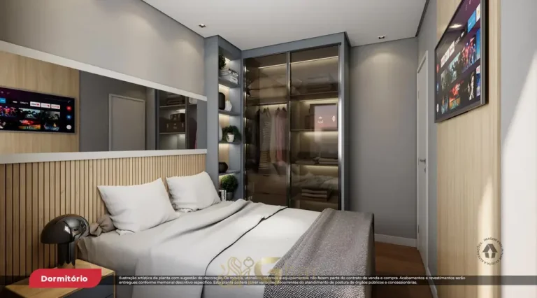Quarto do apartamento decorado em apartamentos no bairro de Sapopemba, São Paulo