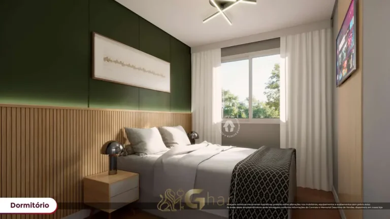 Quarto do apartamento decorado de 1 dormitório em apartamentos no bairro da Vila Guilhermina, São Paulo