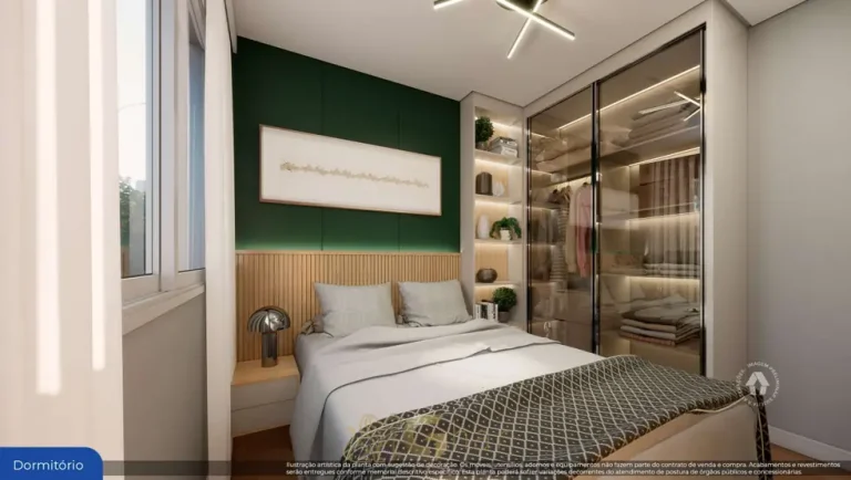 Quarto do apartamento decorado em apartamentos no bairro da Liberdade, São Paulo