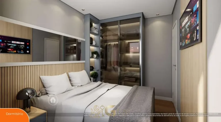 Dormitório do apartamento decorado em apartamentos no bairro da Penha, São Paulo