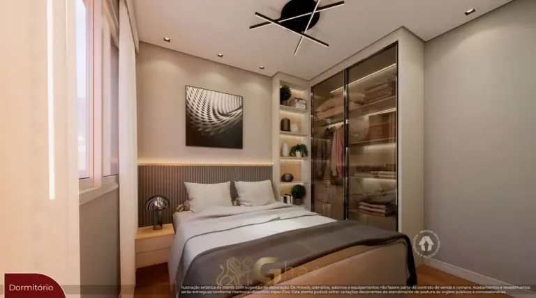 Quarto do apartamento decorado em apartamentos no bairro de Santo Amaro, São Paulo