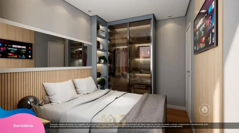 Quarto do apartamento decorado em apartamentos no bairro da Vila Guilherme, São Paulo