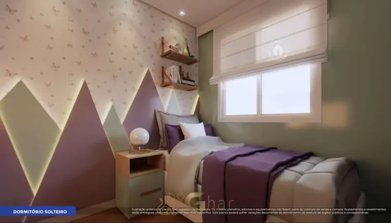 Quarto de solteiro decorado em apartamentos no bairro do Jaçanã, São Paulo