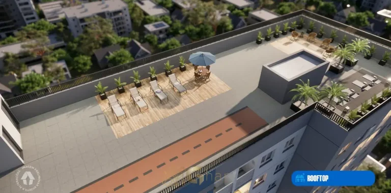 Rooftop do 16º pavimento em condomínio residencial no bairro de Ermelino Matarazzo, na Zona Leste de São Paulo