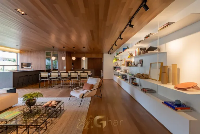 Sala de estar do apartamento decorado em apartamentos no bairro do Brooklin, São Paulo