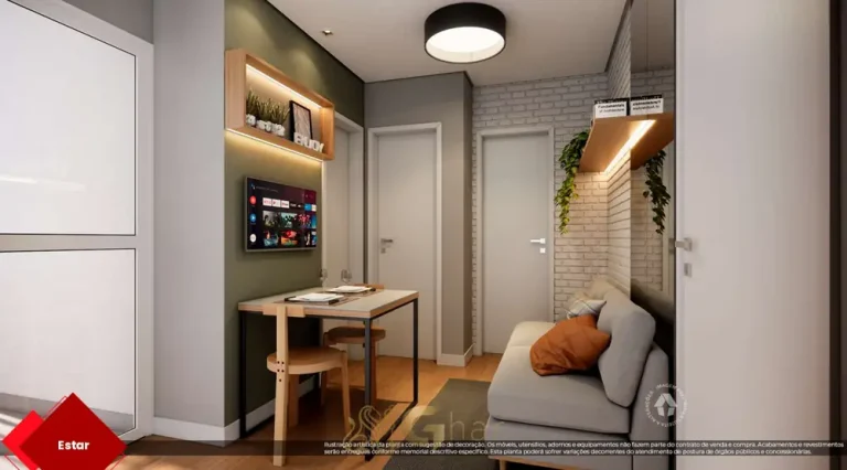 Sala do apartamento decorado em apartamentos no bairro da Barra Funda, São Paulo