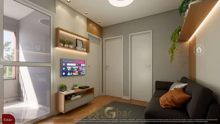 Sala do apartamento decorado em apartamentos no bairro de Santo Amaro, São Paulo