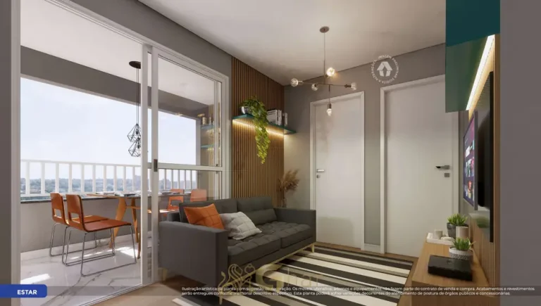 Sala de estar ampliada do apartamento decorado em apartamentos no bairro do Jaçanã, São Paulo