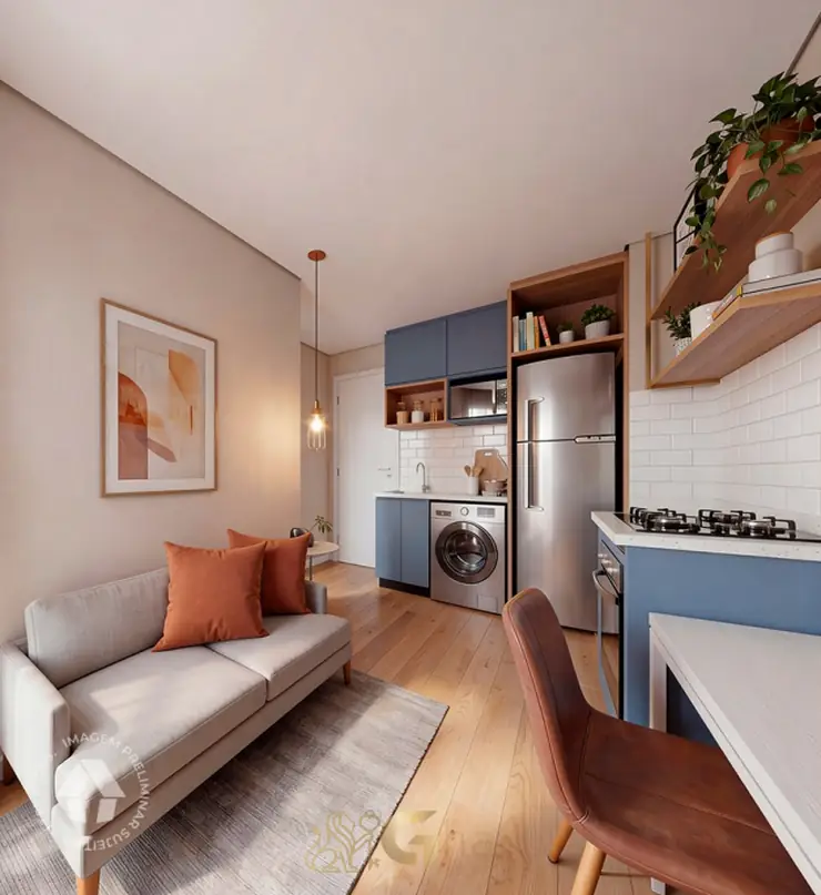 Sala de estar do apartamento decorado em apartamentos no bairro da Saúde, São Paulo