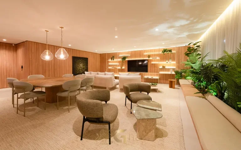 Sala de jantar do apartamento decorado em apartamentos no bairro do Brooklin, São Paulo