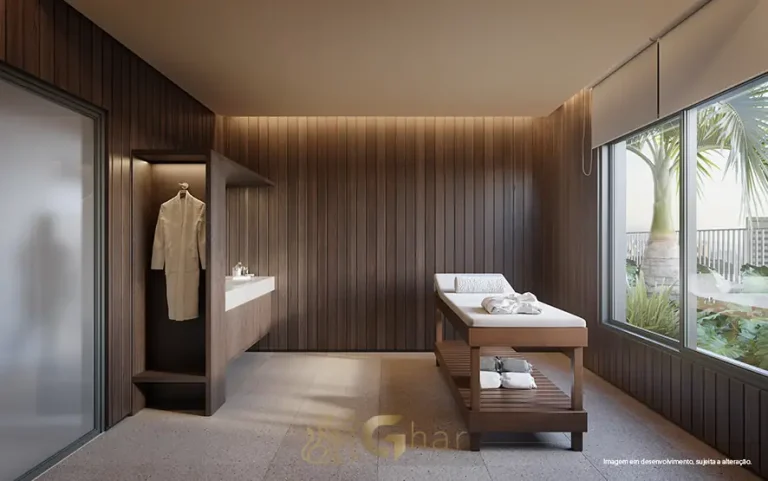 Sala de massagem do condomínio Arizona 1002 no bairro do Brooklin, São Paulo