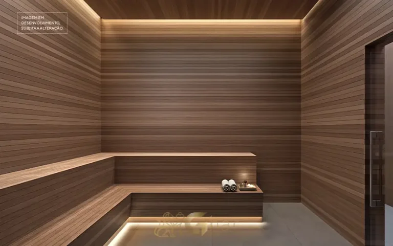 Sauna seca em condomínio residencial no bairro do Ibirapuera, na Zona Sul de São Paulo