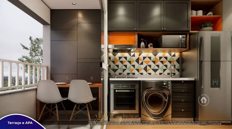 Terraço do apartamento decorado em apartamentos no bairro do Tucuruvi, São Paulo