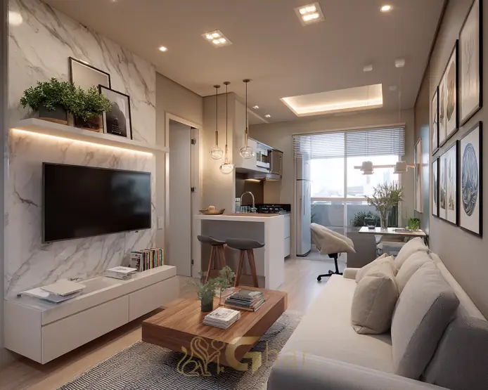Apartamento em conjunto habitacional em bairro arborizado, São Paulo
