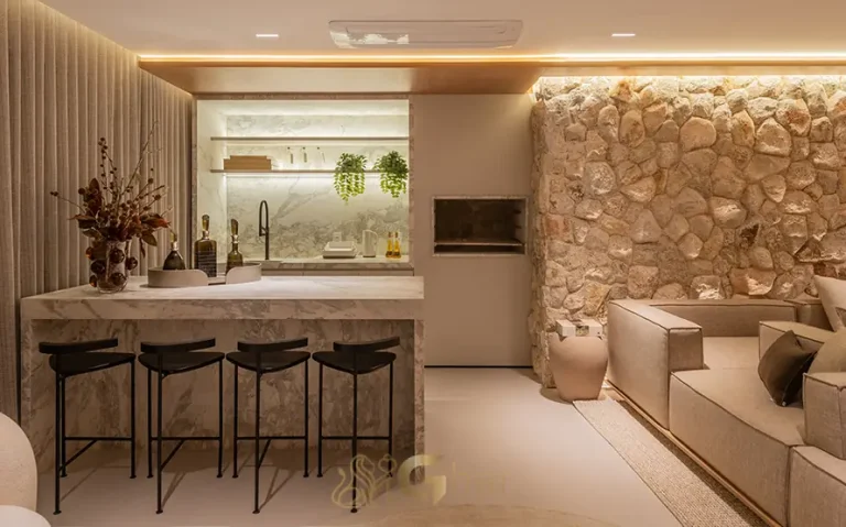 Varanda gourmet do apartamento decorado em apartamentos no bairro do Ibirapuera, São Paulo