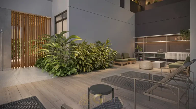 Pool bar com atendimento em condomínio residencial no bairro de Moema, na Zona Sul de São Paulo