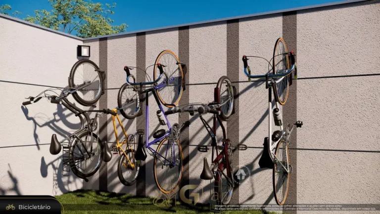 Bicicletário em apartamentos no bairro da Lapa, São Paulo