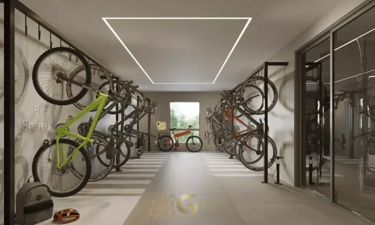 Bicicletário do condomínio Moema Jazz no bairro de Moema, São Paulo