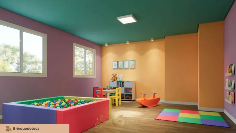Brinquedoteca para as crianças em apartamentos no bairro do Campo Belo, São Paulo
