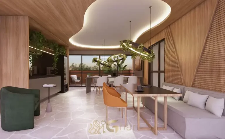 Coworking com estações individuais em apartamentos no bairro de Moema, São Paulo