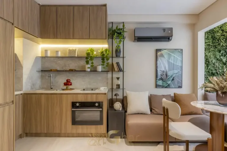 Cozinha planejada do apartamento decorado em apartamentos no bairro de Moema, São Paulo