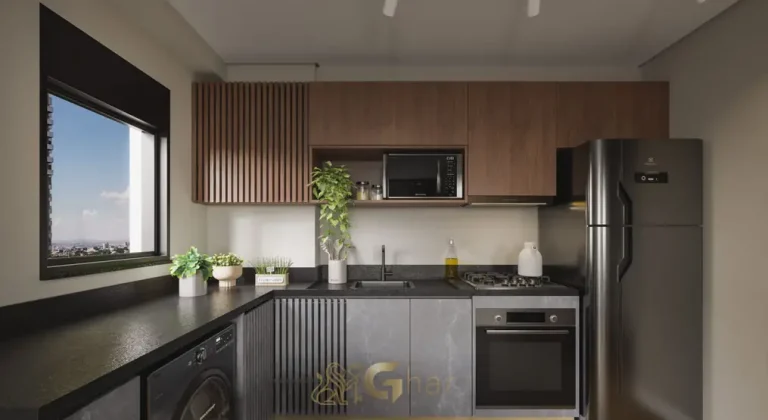 Cozinha do apartamento decorado em condomínio residencial no bairro da Vila Olímpia, na Zona Sul de São Paulo