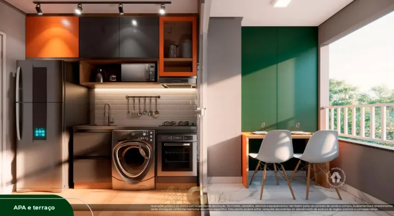 Cozinha do apartamento decorado com office em condomínio residencial no bairro do Alto do Ipiranga, na Zona Sul de São Paulo