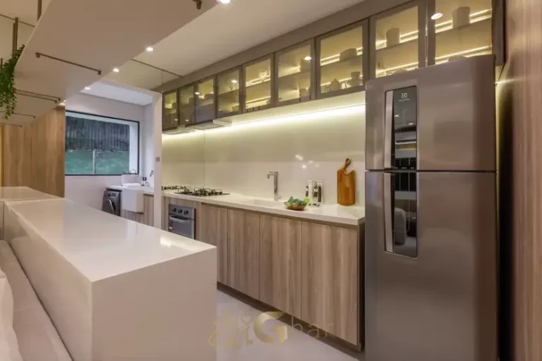 Cozinha planejada do apartamento decorado em apartamentos no bairro de Moema, São Paulo