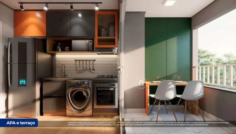 Cozinha do apartamento decorado em condomínio residencial no bairro do Jardim Jabaquara, na Zona Sul de São Paulo