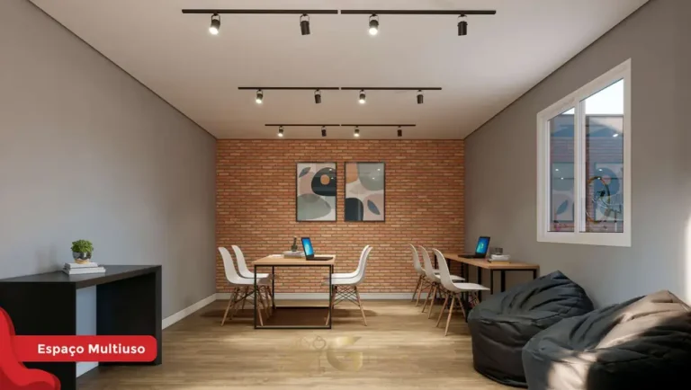 Espaço multiuso do térreo em apartamentos no bairro da Penha, São Paulo