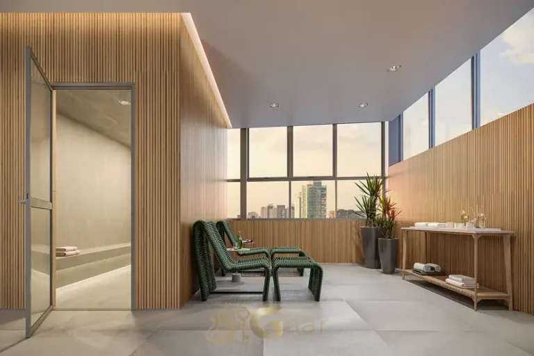 Espaço wellness em apartamentos no bairro de Moema, São Paulo