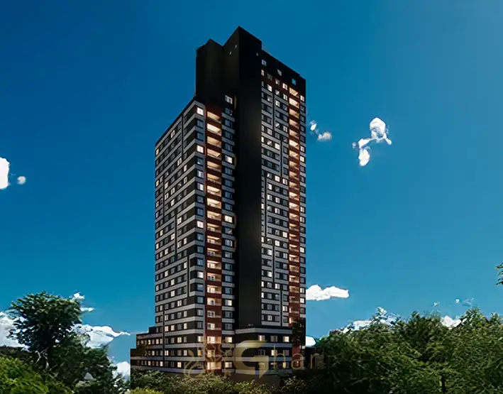Fachada contemporânea do condomínio Metrocasa Campo Belo no bairro do Campo Belo, São Paulo