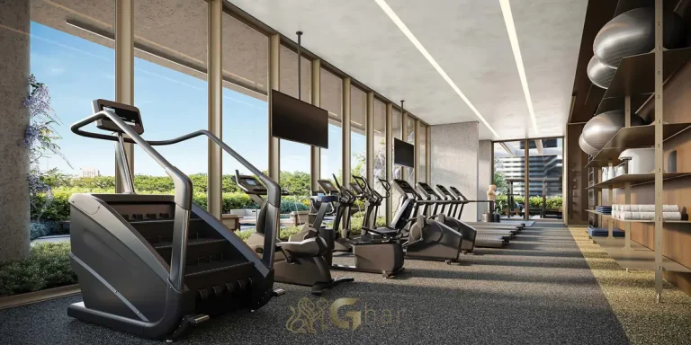 Área de fitness cardio em apartamentos no bairro de Moema, São Paulo