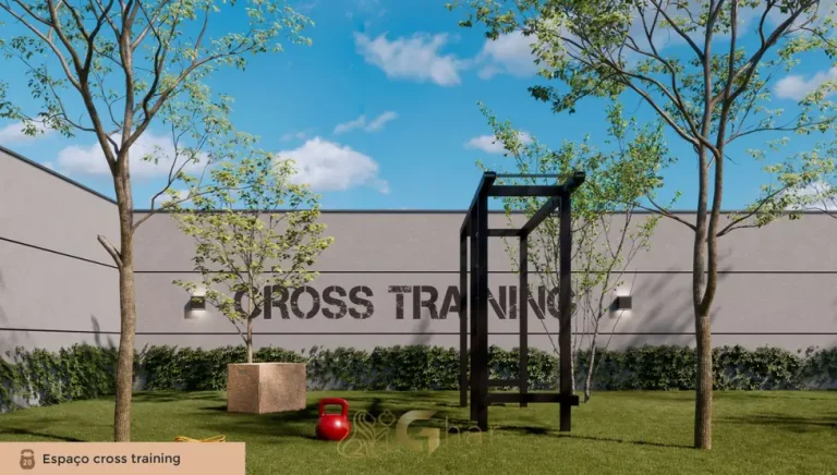 Espaço de fitness externo em condomínio residencial no bairro do Campo Belo, na Zona Sul de São Paulo
