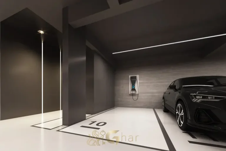 Garagem para carros esportivos em apartamentos no bairro de Moema, São Paulo