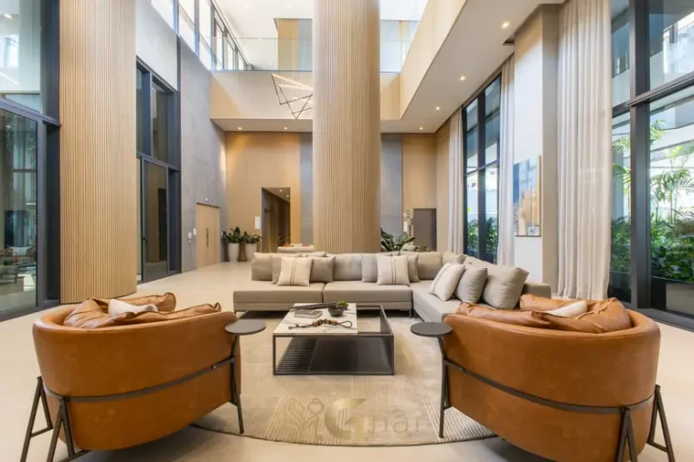 Hall social em apartamentos no bairro da Vila Olímpia, São Paulo