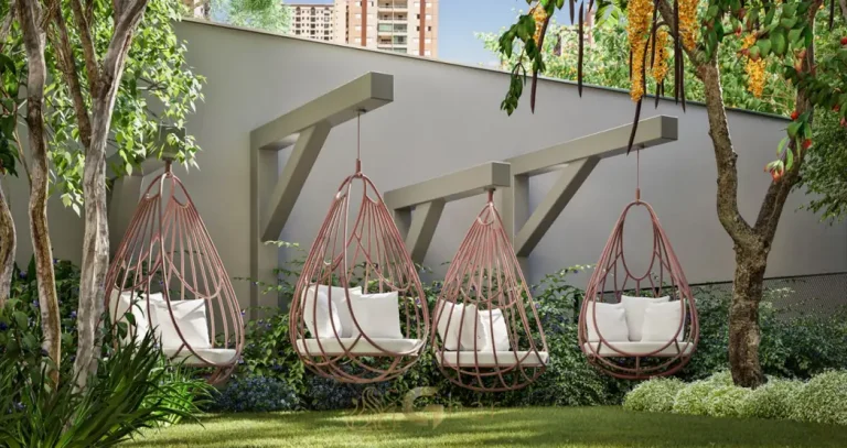 Jardim chill out em apartamentos no bairro da Vila Olímpia, São Paulo